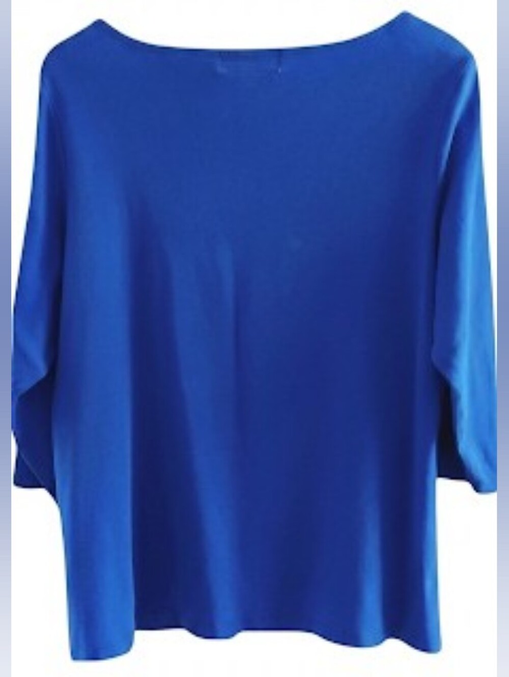 Karen Scott Royal Blue Silver Stud Trim Boat Neck 3/4 Sleeve Top Sz 1X - Picture 2 of 6
